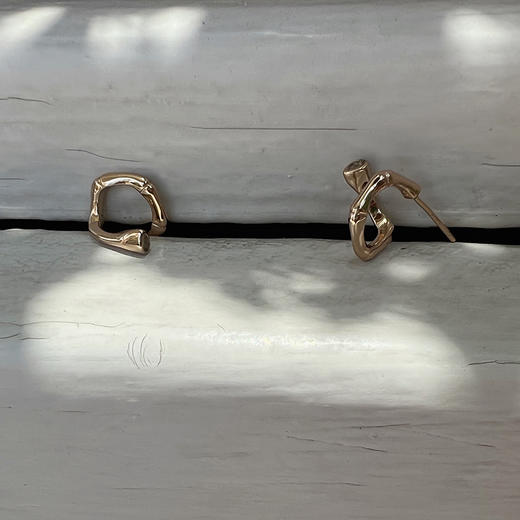 LHWINDSOR 细竹耳语耳钉经典竹节系列耳饰复古金色叠戴饰品 商品图4