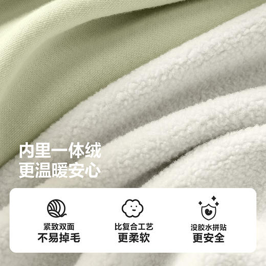 迷你巴拉男童女童加绒连帽外套春季新款宝宝撞色时尚保暖上衣 商品图3