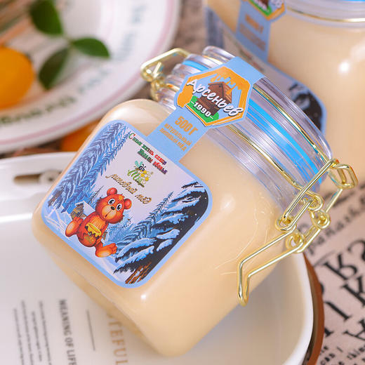 俄罗斯冬熊蓝盖卡扣椴树蜜1000g/033726 形如凝脂蜜液稠厚 商品图1