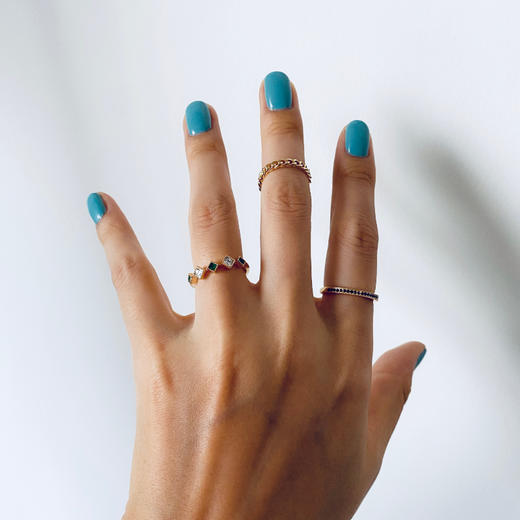 LHWINDSOR Aurora极光三层组合戒指原创设计时尚开口可调节指环 商品图2