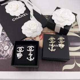 香奈儿25早春最新款绝美系列双c吊锚心耳钉（XJ）