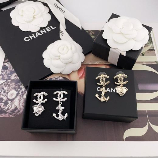 香奈儿25早春最新款绝美系列双c吊锚心耳钉（XJ） 商品图0