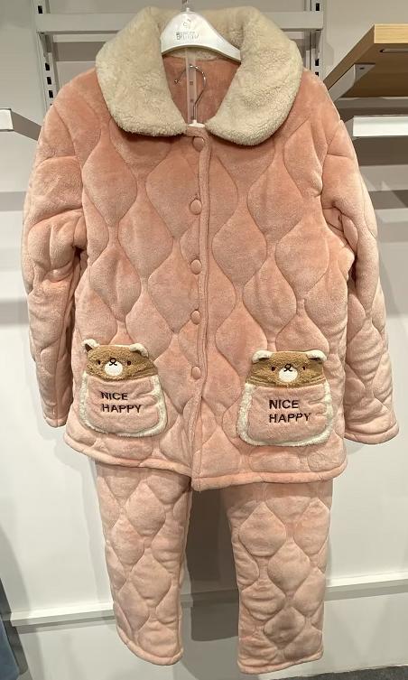 都市丽人女士加厚夹棉套装家居服长袖长裤法兰绒夹棉秋冬睡衣LHT1H2 商品图3