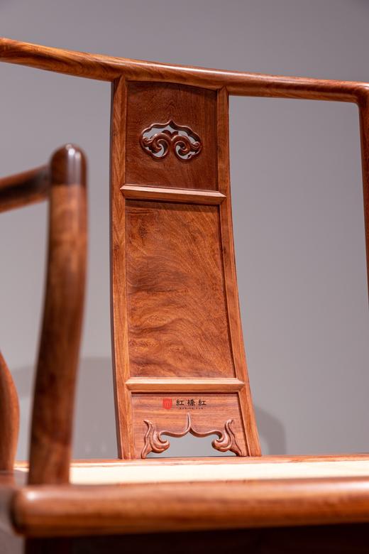 红桥红  家具严选  缅甸花梨(大果紫檀）  【藤面 如意 矮官帽椅】 商品图4