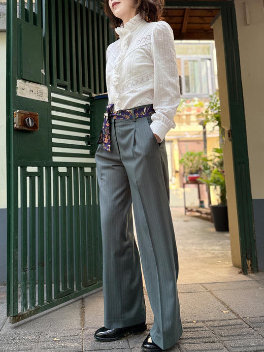 TYNVIE 花边立领长袖衬衫 商品图7