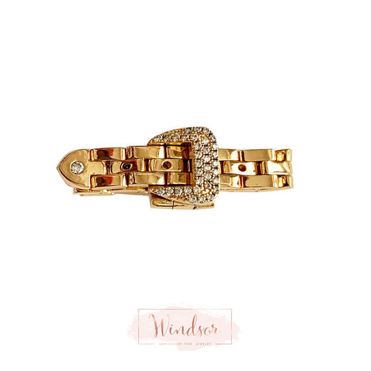 LHWINDSOR Buckleup手表锁链系带戒指女复古金色锁扣腰带戒指可调节 商品图0