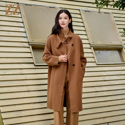 佐尔美气质简约时尚绵羊毛双面呢大衣外套女M44YS05 商品图0