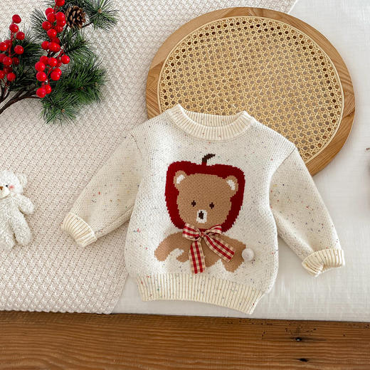 【新年圣诞套装！柔软舒适，贴身保暖】女童毛衣秋冬新款套装 可爱宝宝针织套头上衣 婴幼儿童秋装打底衫-QQ 商品图4