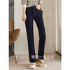 【1件6折】熙世界抓毛直筒牛仔裤女秋冬2025年新款百搭高腰显瘦加厚烟管裤子 商品缩略图2