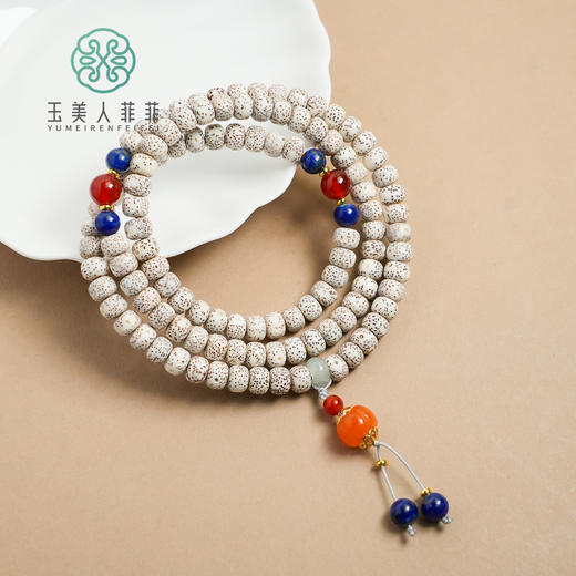 玉美人菲菲#菩提老型珠项链约8*6mm 商品图0