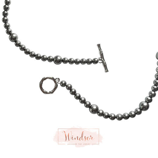 LHWINDSOR 原创设计简约Grey curve 灰珠项链手链自由组合套装 商品图0