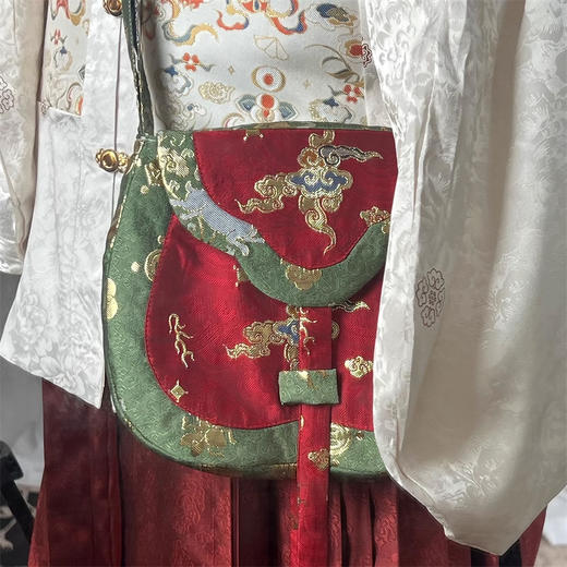 裁缝学苑AQ396汉服货郎包织金面料斜跨包纸样女装男女通用古风小包样板 商品图2