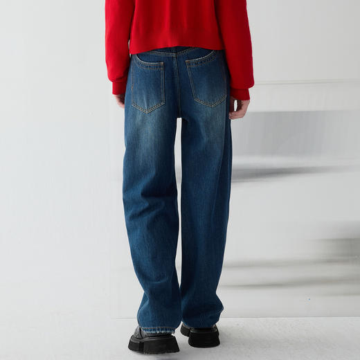 谜底牛仔直筒裤女2025春季新品香蕉裤高腰百搭宽松长裤251MK0031 商品图2