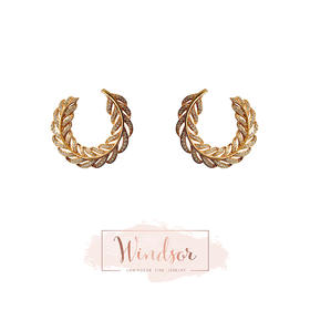 LHWINDSORchance羽毛耳环复古圆环内扣设计质感耳饰