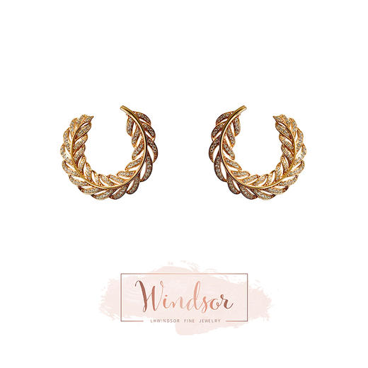 LHWINDSORchance羽毛耳环复古圆环内扣设计质感耳饰 商品图0