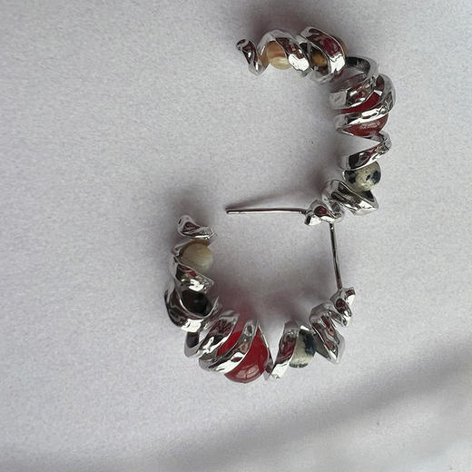 LHWINDSOR 原创设计卷帘滚珠耳环胡安The Red Sun色彩艺术感耳环 商品图1