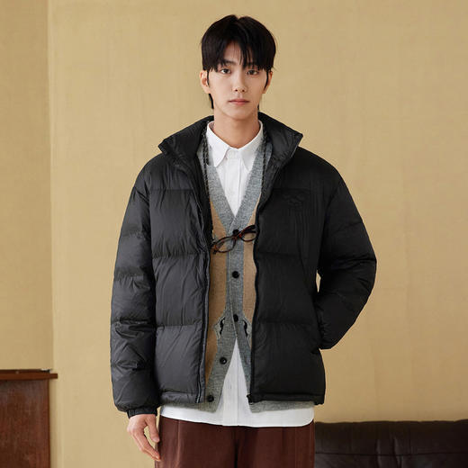 gxg.jeans男装冬季黑色短款立领羽绒服男青年J24D1D2506874 商品图1