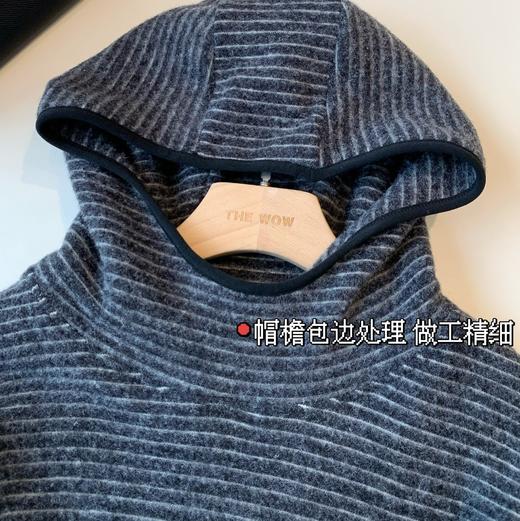 超软糯亲肤！2024云朵细条纹宽松显瘦口袋连帽堆堆领条纹卫衣！ 商品图4