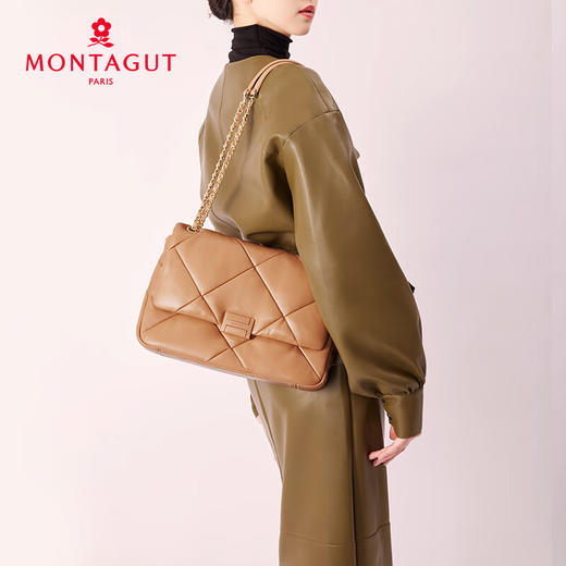 梦特娇女包女士柔软羊皮百搭时尚小香风通勤斜挎包单肩菱格包 商品图6