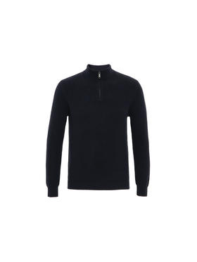 callisto藏青色纯山羊绒长袖毛衣