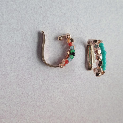 LHWINDSOR 原创碎金珠串耳骨夹单只彩色耳骨夹小众设计小清新饰品 商品图4
