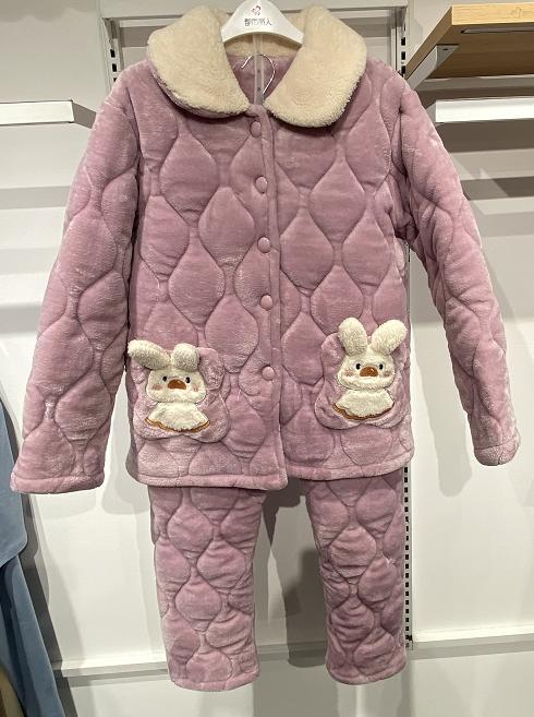 都市丽人女士加厚夹棉套装家居服长袖长裤法兰绒夹棉秋冬睡衣LHT1H2 商品图2