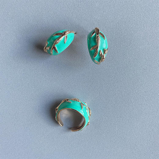 LHWINDSOR 青竹耳环戒指套装新中式 商品图2