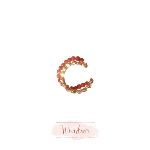 LHWINDSOR 原创设计碎金珠串组合戒指多款可选彩色戒指 商品图4