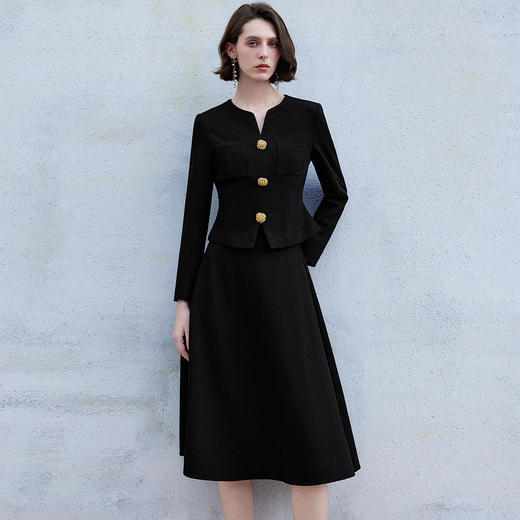 IWY/新款气质黑色长袖西装半裙两件套气质修身职业裙装工作服CS2130 商品图0