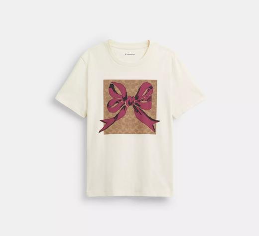 新款！Coach蝴蝶结女款T恤 商品图0