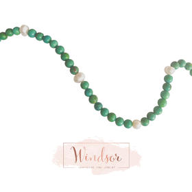 LHWINDSOR 夏日遐想松石珍珠项链百搭叠戴巴洛克珍珠复古银镀金颈链