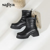 预售10天发|Safiya/索菲娅2024冬季甜酷圆头增高厚底粗跟时尚百搭加绒后拉链短踝靴SF44116415/SF44118415 商品缩略图8
