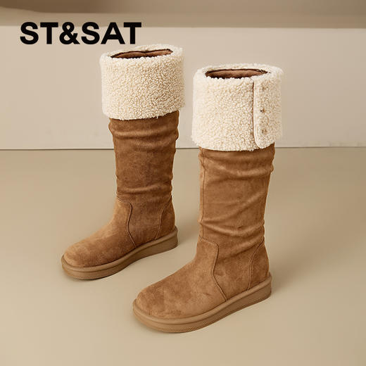 星期六时髦百搭绒里两穿长筒堆堆靴SSC4119EUA 商品图10