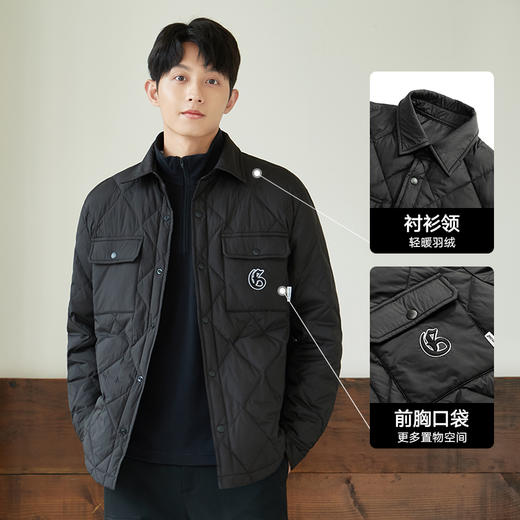 gxg.jeans【杜邦三防】男装冬季羽绒服 工装口袋翻领衬衫轻薄羽绒服男JED1Y200054 商品图1