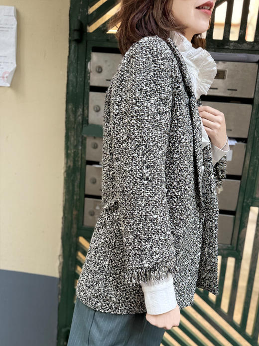 TYNVIE 西装领无纽扣外套 - 香槟金 商品图5