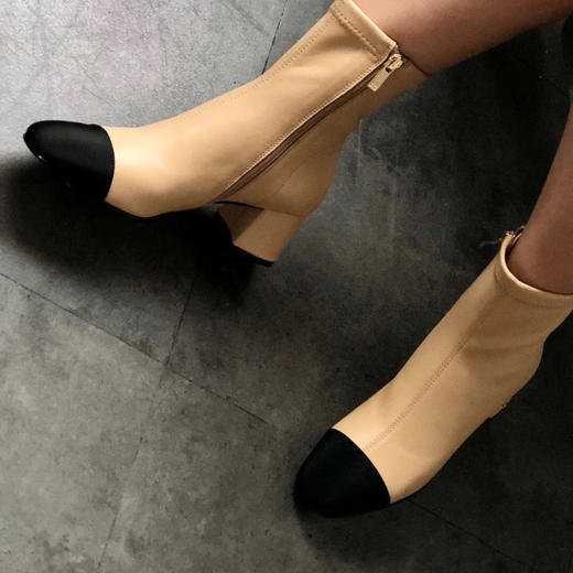 现货 THS 12.9-限时 香家 进口羊皮鞋头拼接短靴 2色 BZ1228 商品图0