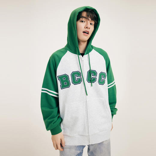 gxgjeans男装春季撞色拼接夹克学院风减龄连帽夹克外套男 商品图2