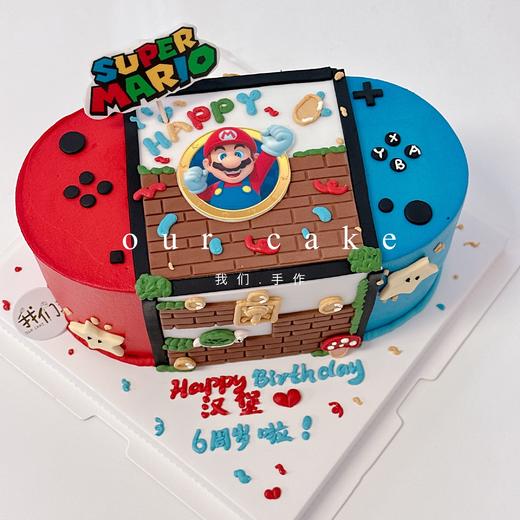 任天堂游戏机马里奥卡通蛋糕（外观色素较重/介意慎拍）-低糖处理无添加 商品图4