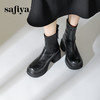 预售10天发|Safiya/索菲娅2024冬季甜酷圆头增高厚底粗跟时尚百搭加绒后拉链短踝靴SF44116415/SF44118415 商品缩略图1