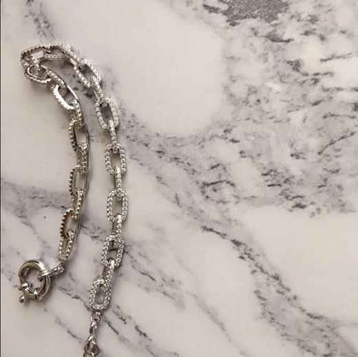 LHWINDSORFor strong women复古白金硬链锁链手链 商品图4