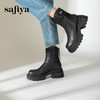 预售10天发|Safiya/索菲娅2024冬季休闲圆头增高厚底粗跟时尚百搭加绒后拉链短踝靴 SF44116414/SF44118414 商品缩略图3