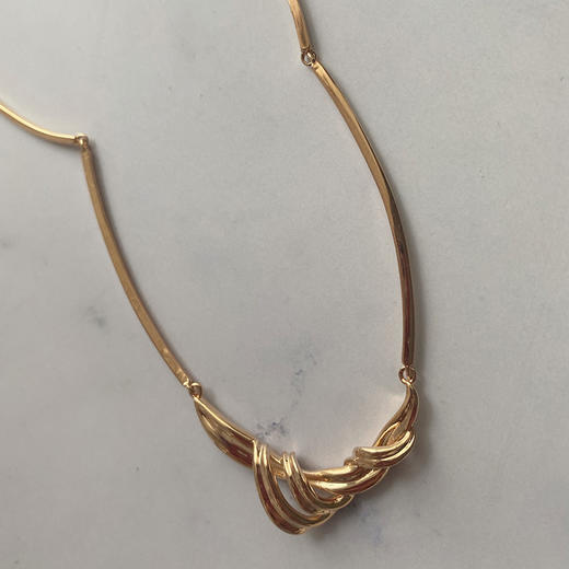 LHWINDSOR 绸带ribbon项链高级设计感轻奢金色锁骨链新款 商品图3