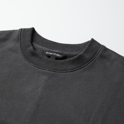 ROMI STUDIO“休闲精致感”腔调穿搭360g棉圆领奶奶灰卫衣 23AWT198 商品图2