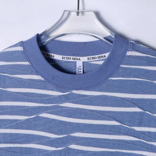 T1742秋季新款美式潮牌条纹圆领套头上衣户外情侣宽松时尚打底衣 商品图4