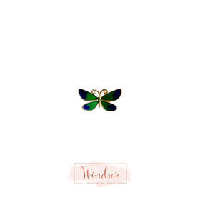 LHWINDSOR 原创设计蝴蝶耳骨夹单只渐变绿色无耳洞耳夹气质饰品