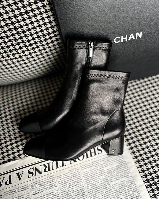 现货 THS 12.9-限时 香家 进口羊皮鞋头拼接短靴 2色 BZ1228 商品图7