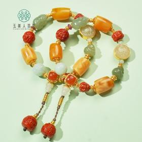 玉美人菲菲~S925蜜蜡多宝手持