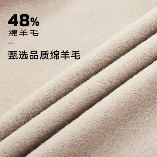 gxgjeans男装冬季毛呢夹克大衣翻领绵羊毛卡其色夹克外套男JED12100334 商品图2