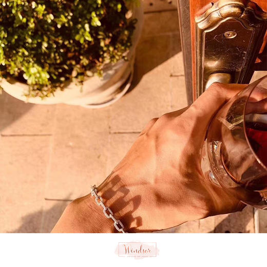 LHWINDSORFor strong women复古白金硬链锁链手链 商品图3