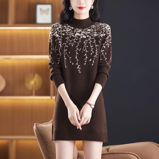 CC-DW-855中长款毛衣裙女士秋冬2024新款遮屁股内搭洋气针织打底衫 商品图1